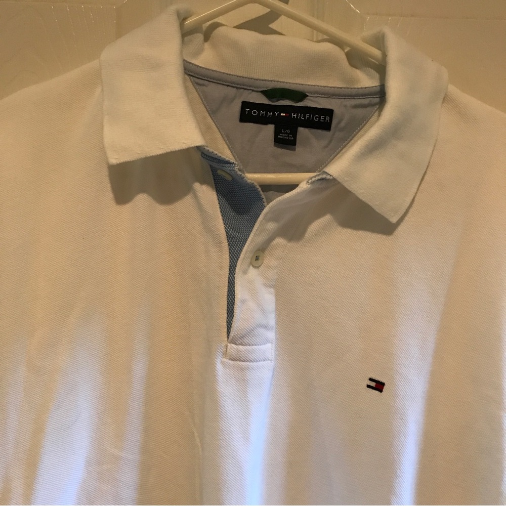 Tommy Hilfiger short sleeve polo shirt white large